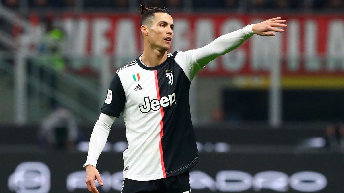 Cristiano Ronaldo en un partido con la Juventus en la Coppa Italia