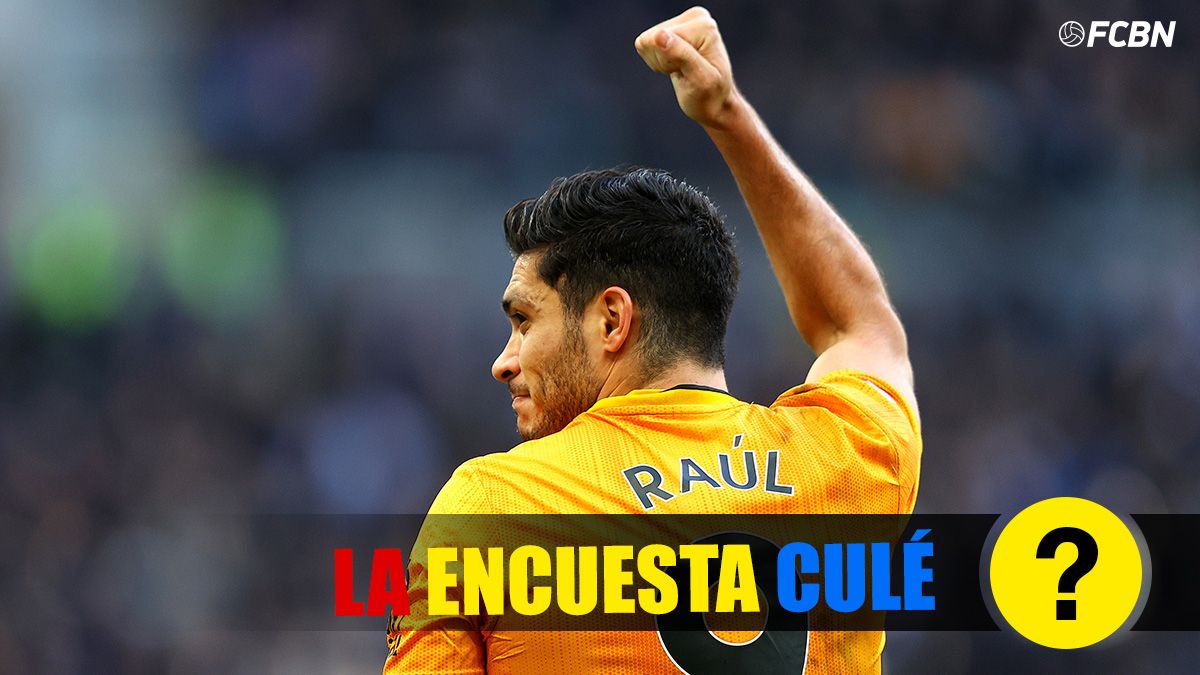 Raúl Jiménez, celebrating a goal with the Wolverhampton