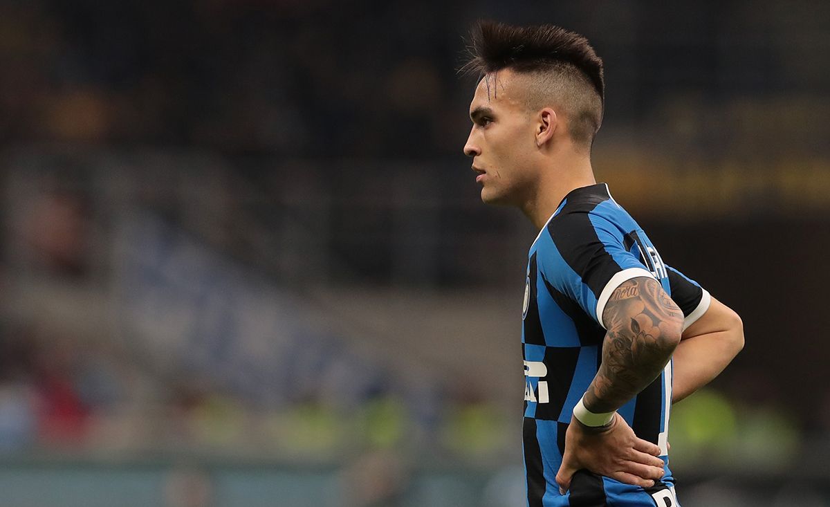 Lautaro, durante un partido con el Inter de Milán