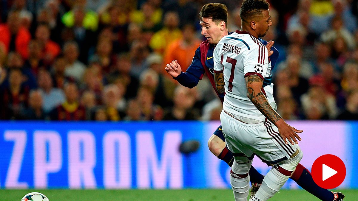 Messi left seated to Boateng in a goal that happened to the history