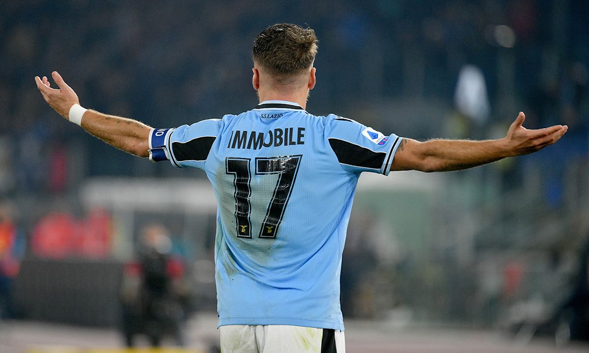 Ciro Immobile, during a match with the Lazio this season