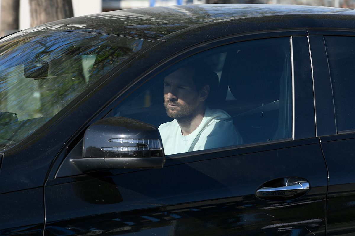 Leo Messi, llegando a la Ciutat Esportiva el miércoles