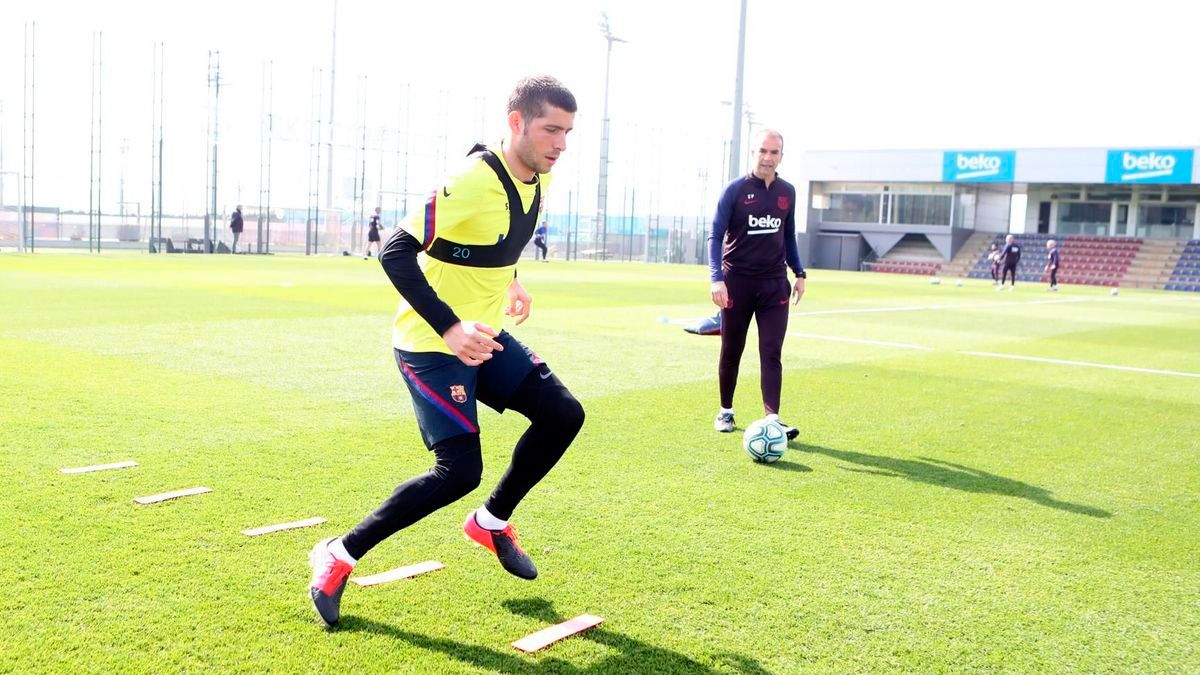 Sergi Roberto en una sesión de entrenamiento del Barça | FCB