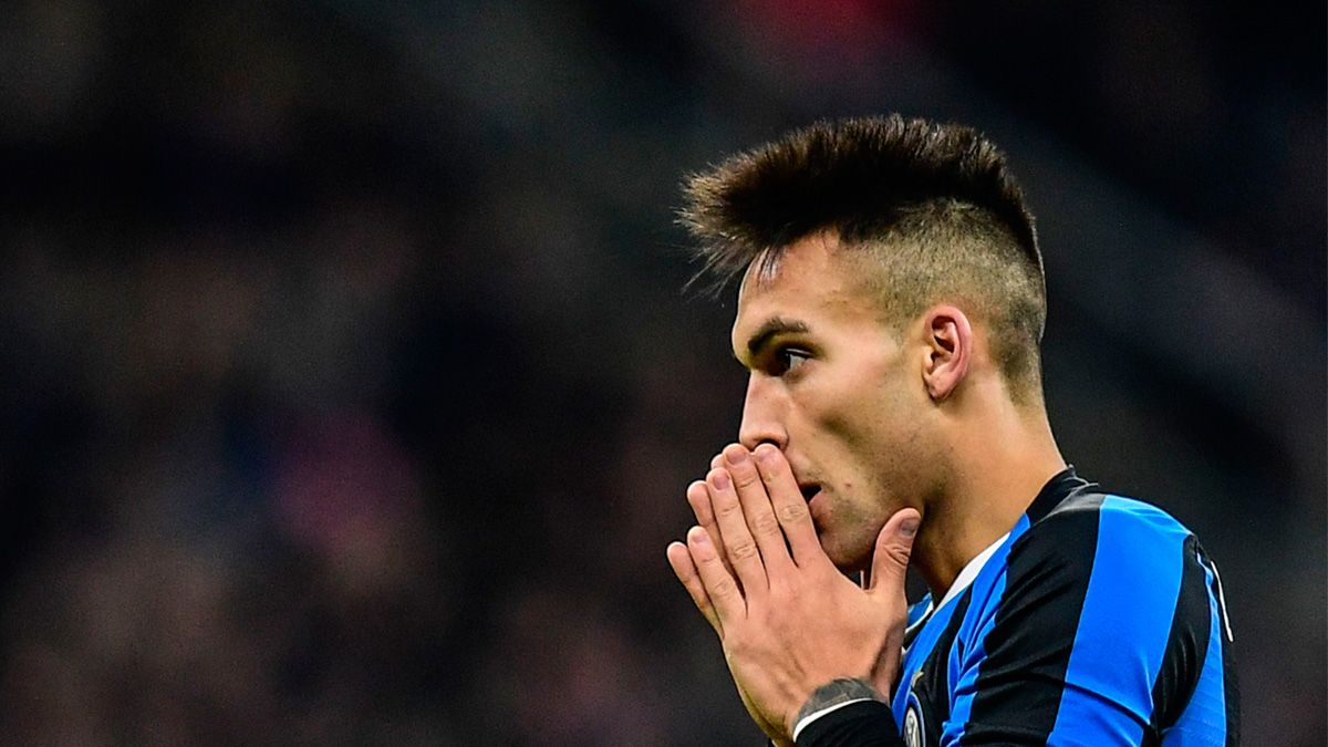 Lautaro Martínez en un partido del Inter de Milán en la Coppa Italia