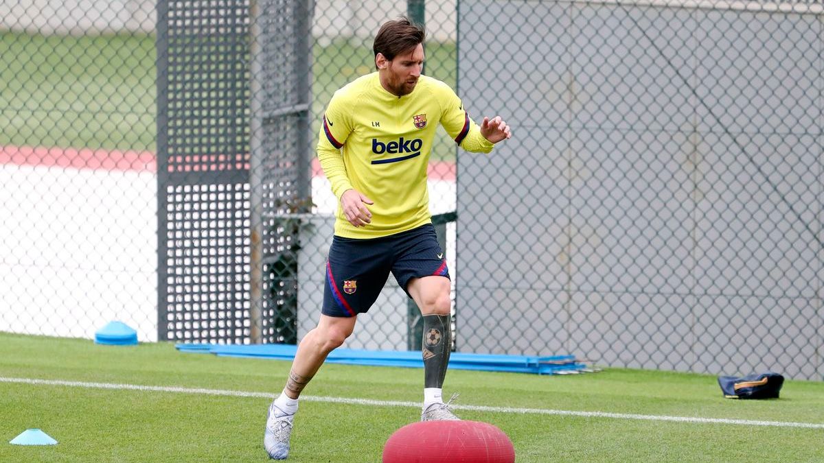 Leo Messi en una sesión de entrenamiento del Barça | FCB