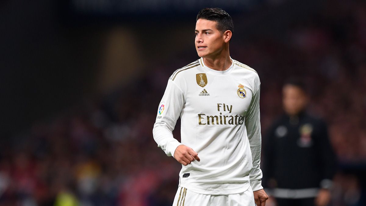 James Rodríguez in a match of Real Madrid in LaLiga