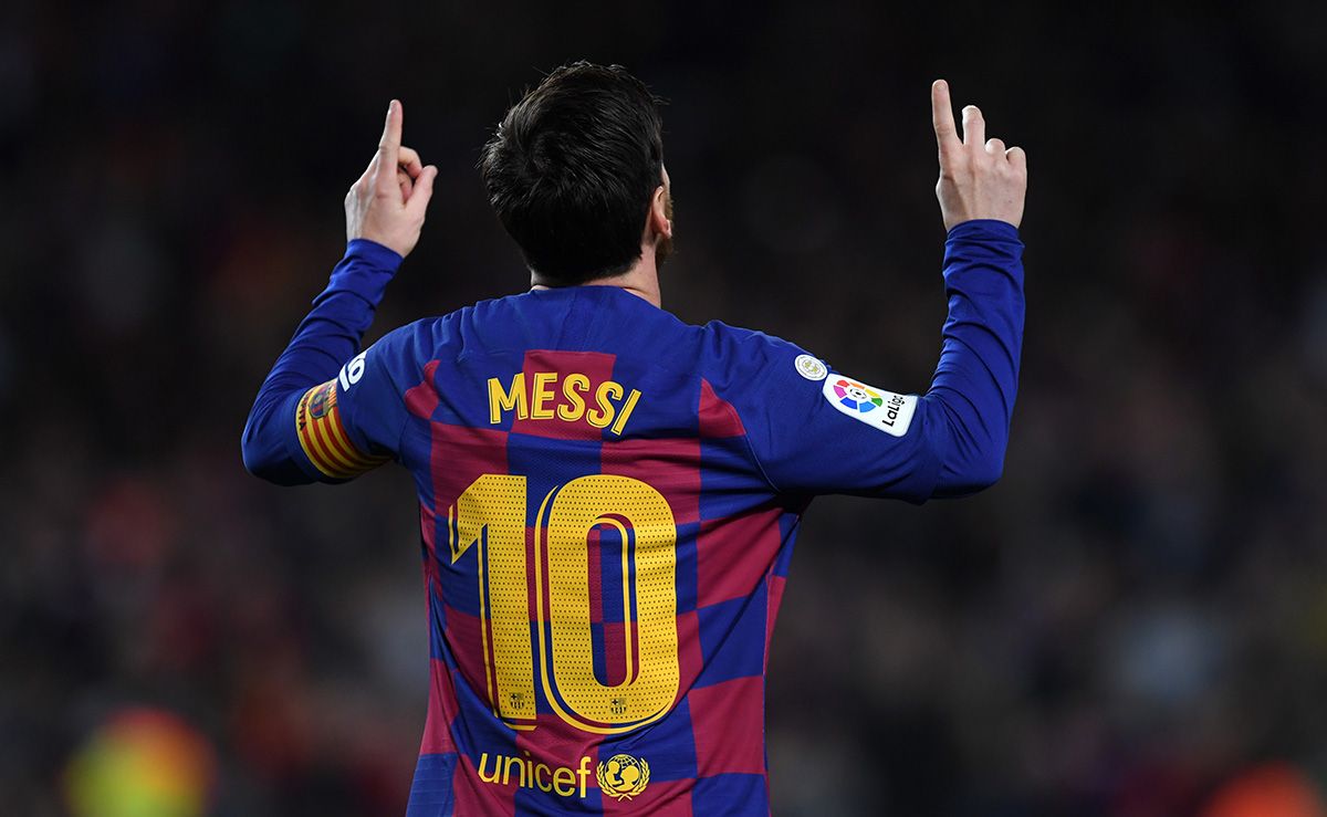 Leo Messi, celebrando un gol marcado con el FC Barcelona este curso