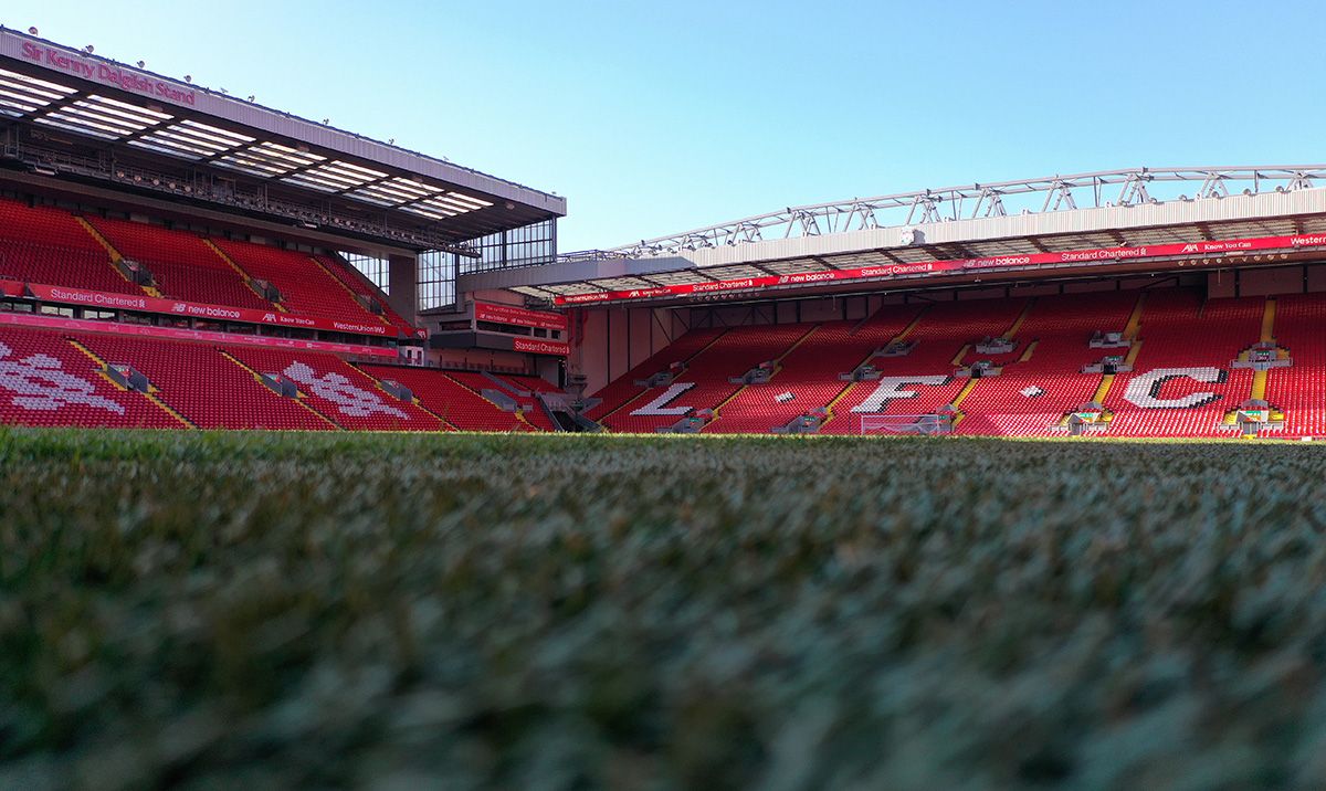 Anfield, before a match of the Liverpool