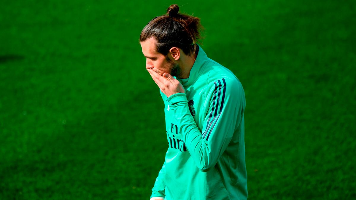Gareth Bale en una sesión de entrenamiento del Real Madrid