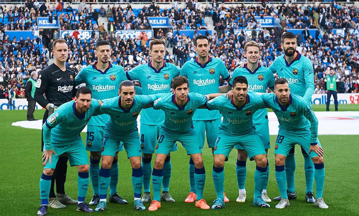 Alineación del FC Barcelona en un partido de esta temporada 2019-20