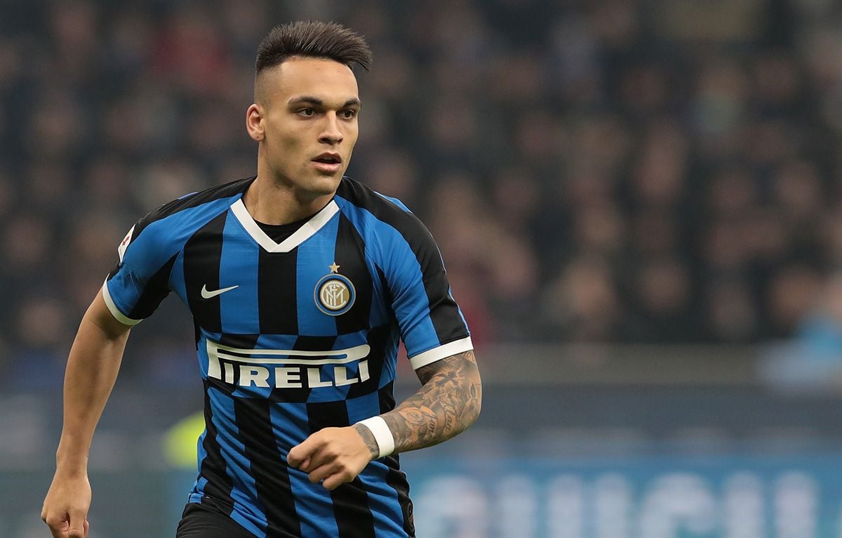 Lautaro Martínez, during a match with the Inter of Milan