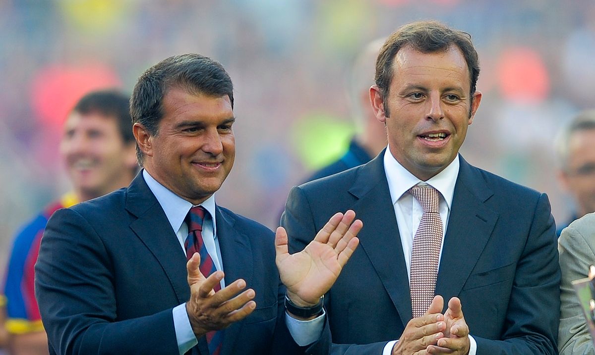 Laporta and Rosell, in an image of archive
