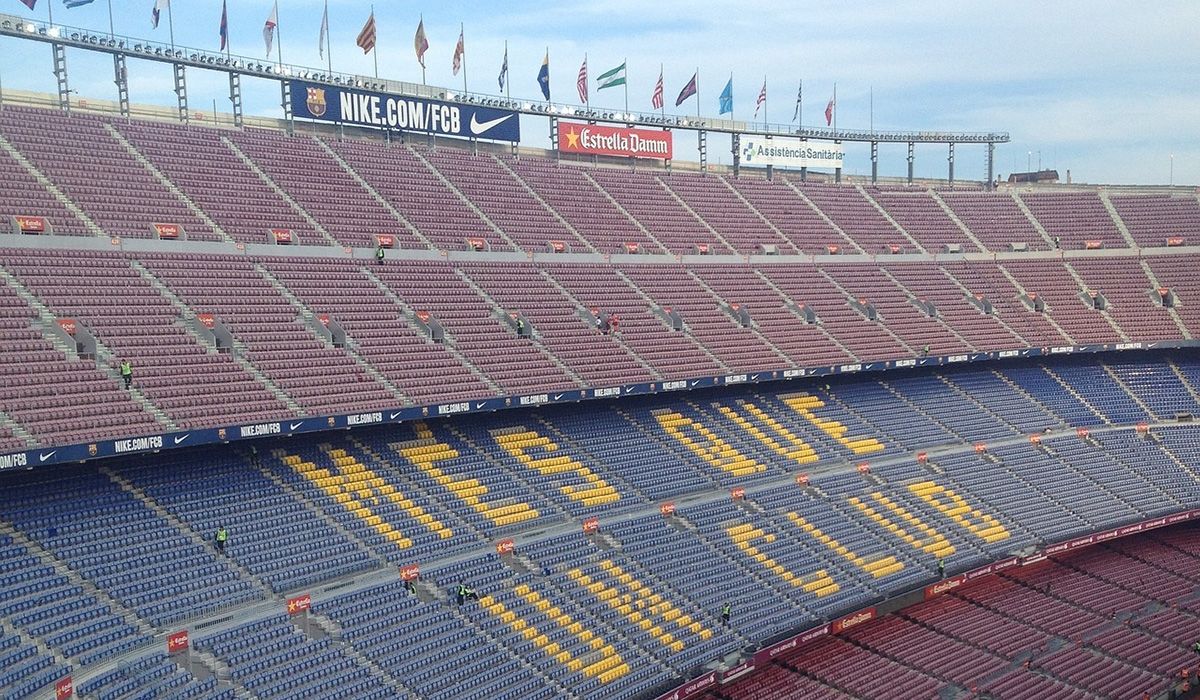 El Camp Nou, antes de un partido del FC Barcelona