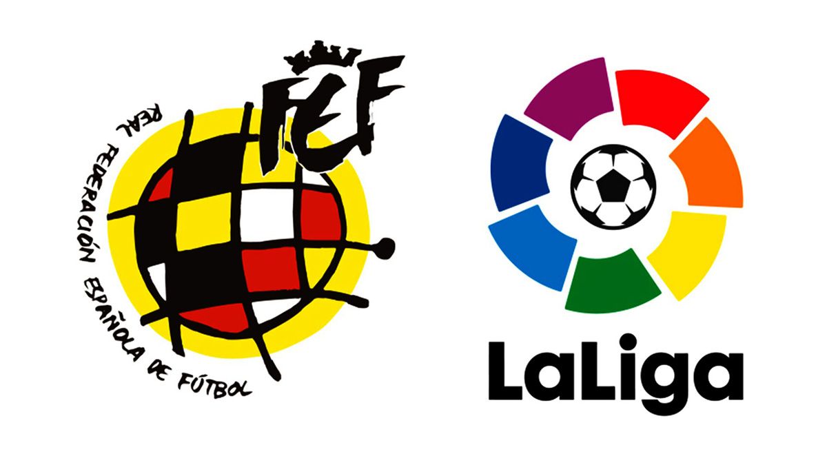 Logotipos de la Real Federación Española de Fútbol (RFEF) y LaLiga