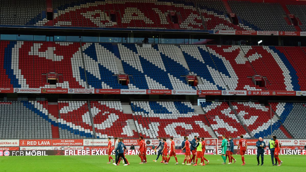 Los jugadores del Bayern de Múnich tras una victoria en la Bundesliga
