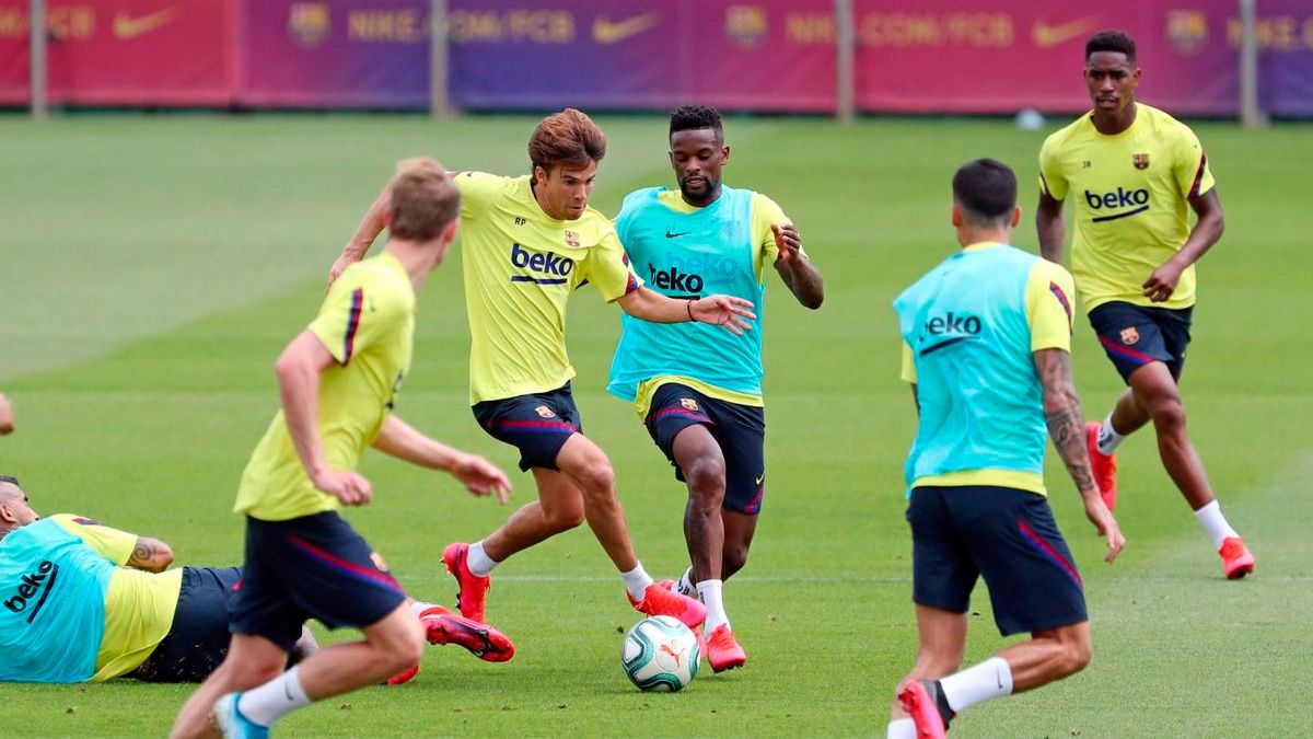 Nélson Semedo en una sesión de entrenamiento del Barça | FCB