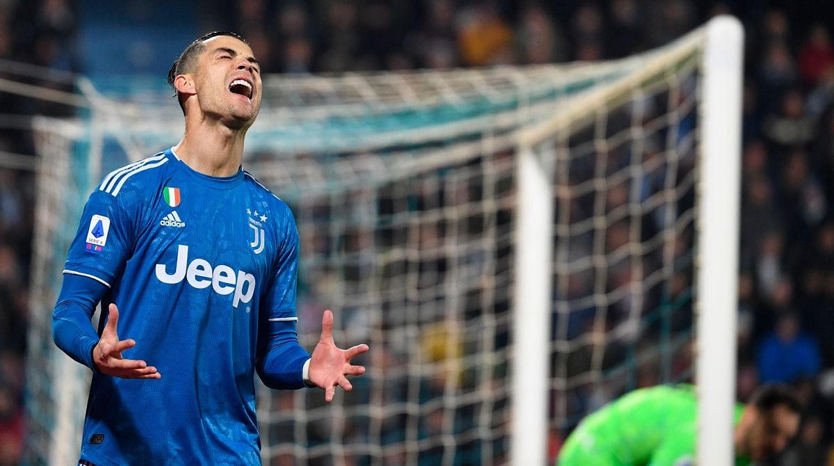 Cristiano Ronaldo in a match of Juventus in the Serie A