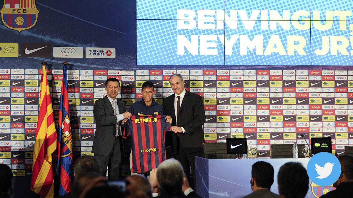 Neymar Jr, presented by the FC Barcelona in June of 2013