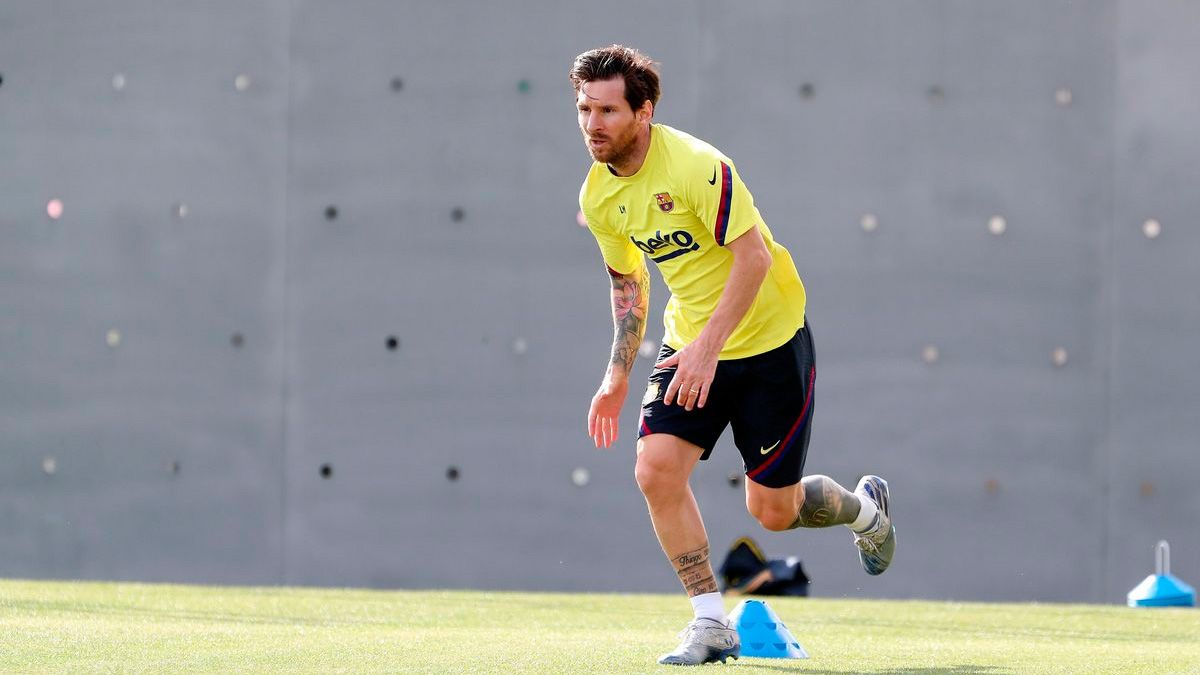 Leo Messi en una sesión de entrenamiento del Barça | FCB