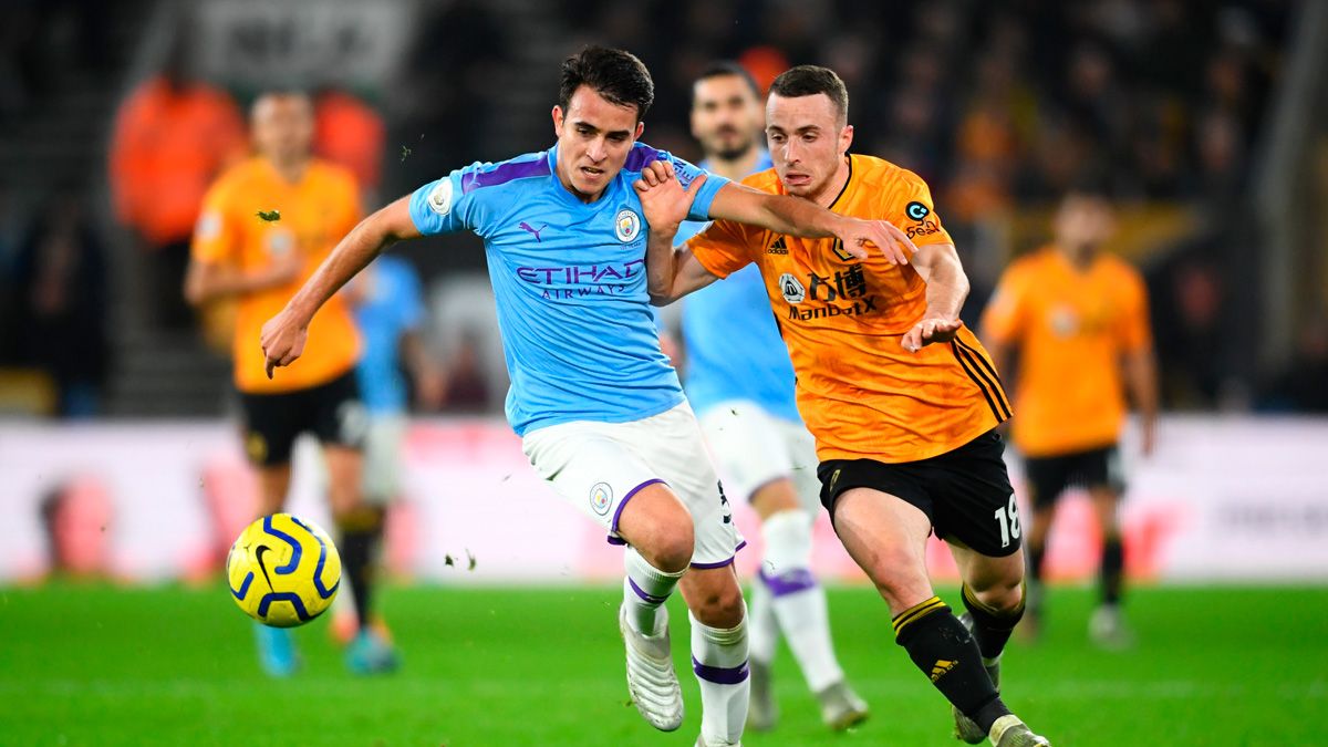 Eric Garcia in a match of Manchester City in the Premier League