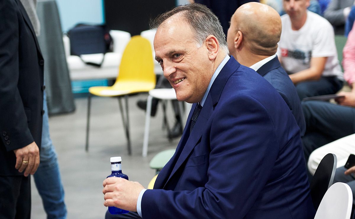 Javier Tebas, before a conference as a president of LaLiga