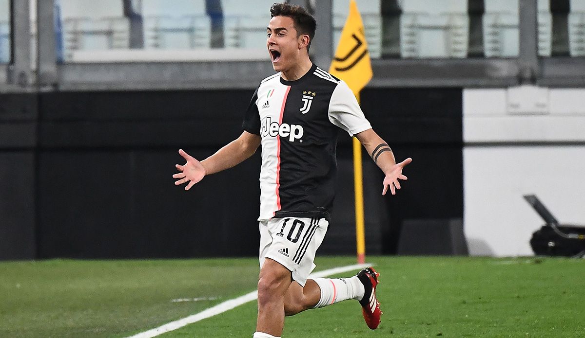 Paulo Dybala celebrates a goal with the Juventus