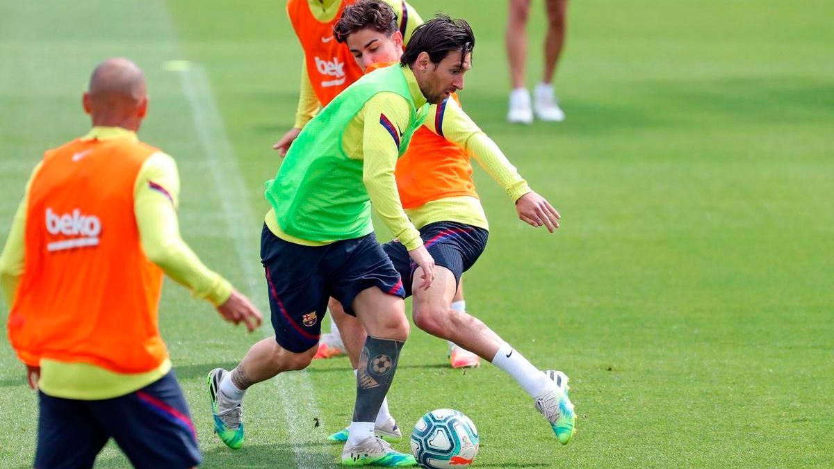 Leo Messi in a training session of Barça | FCB
