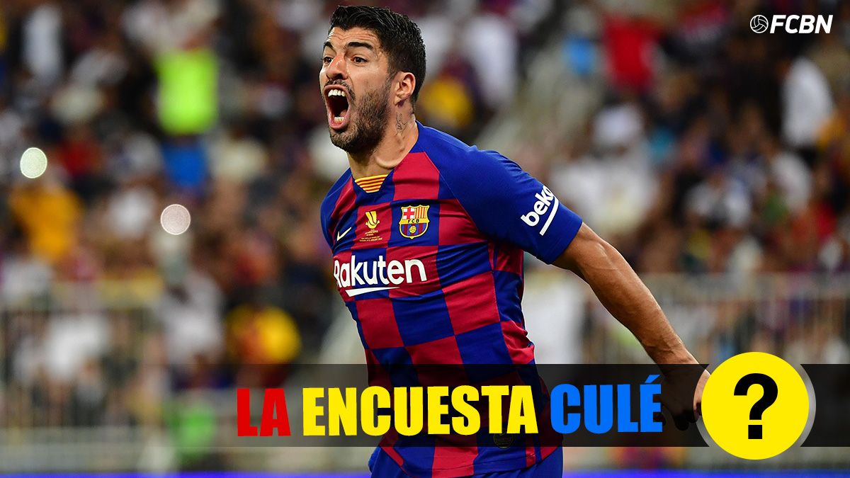 Luis Suárez, celebrating a goal with the FC Barcelona
