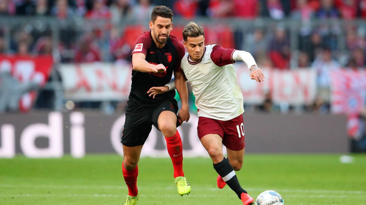 Philippe Coutinho in a match of Bayern Munich in the Bundesliga
