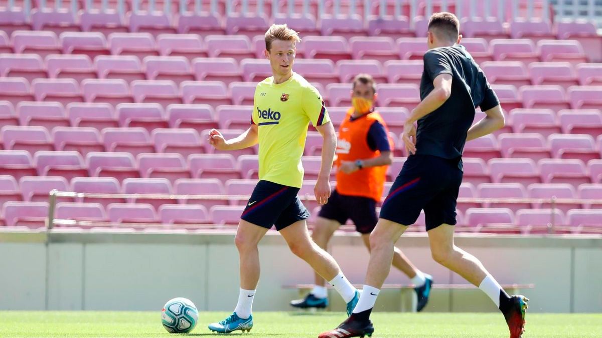 Frenkie de Jong in a training session of Barça | FCB