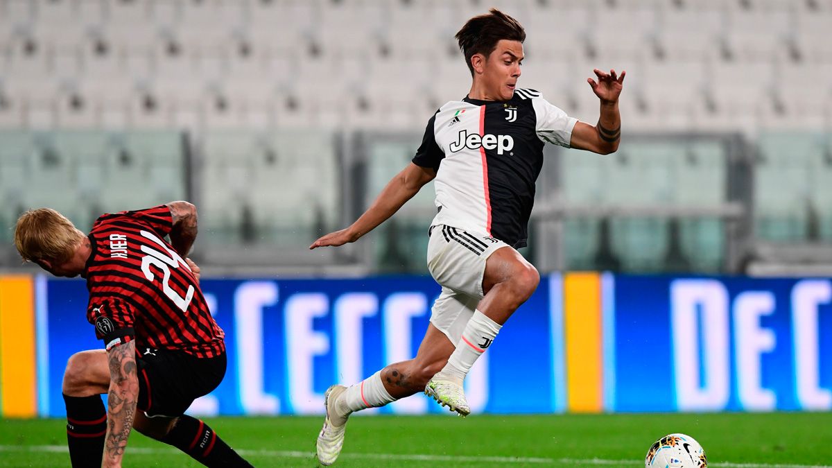 Paulo Dybala in a match of Juventus in the Coppa Italia