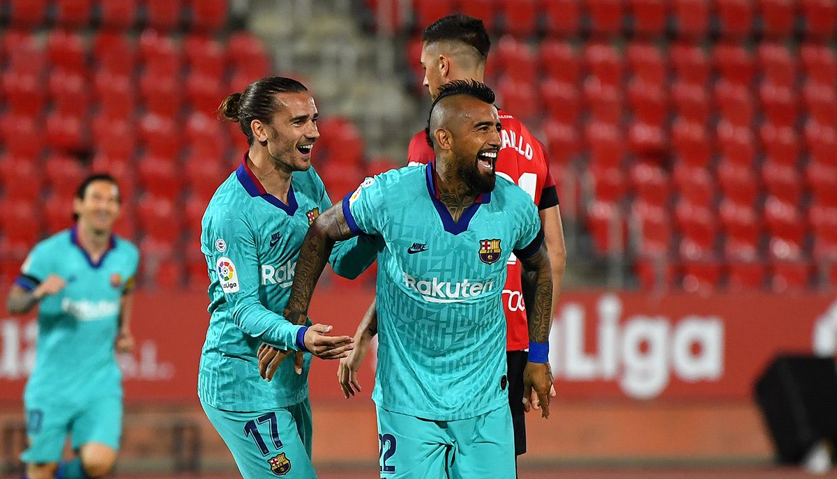 Arturo Vidal, celebrando el gol contra el Mallorca