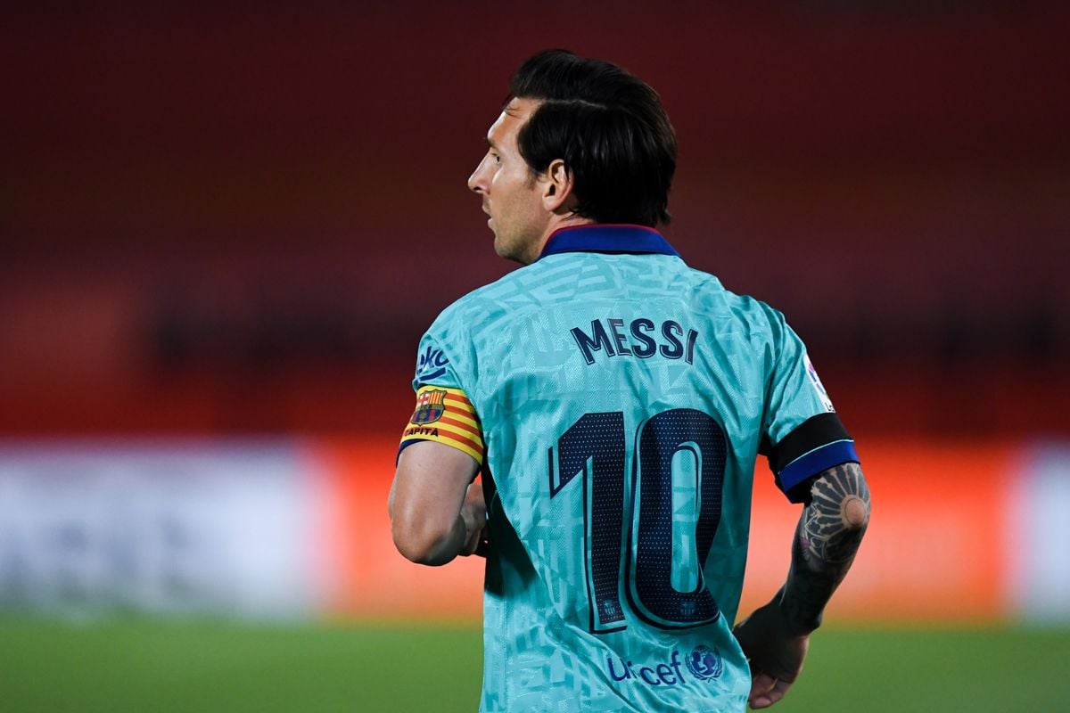 Messi, en el partido contra el Mallorca
