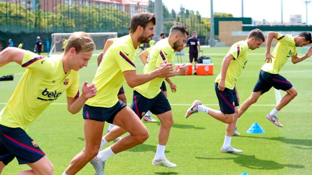 The players of Barça in a training session | FCB