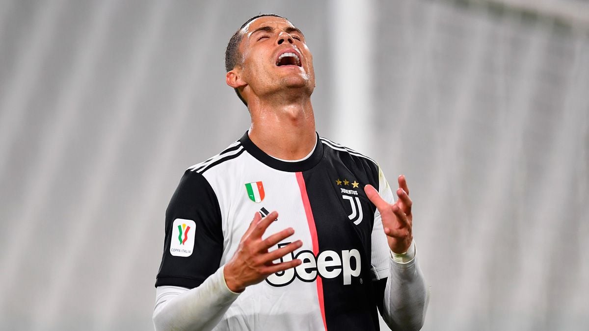 Cristiano Ronaldo in a match of Juventus in the Coppa Italia