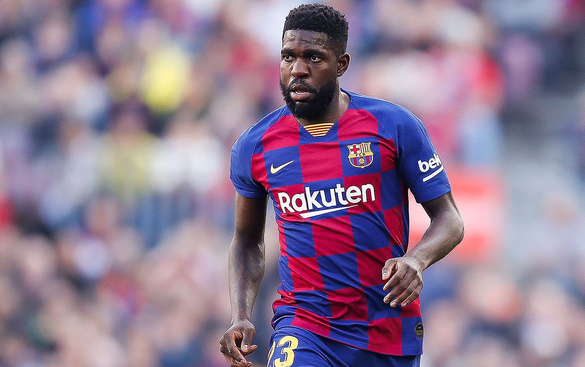 Samuel Umtiti, during a match with the FC Barcelona in the Camp Nou