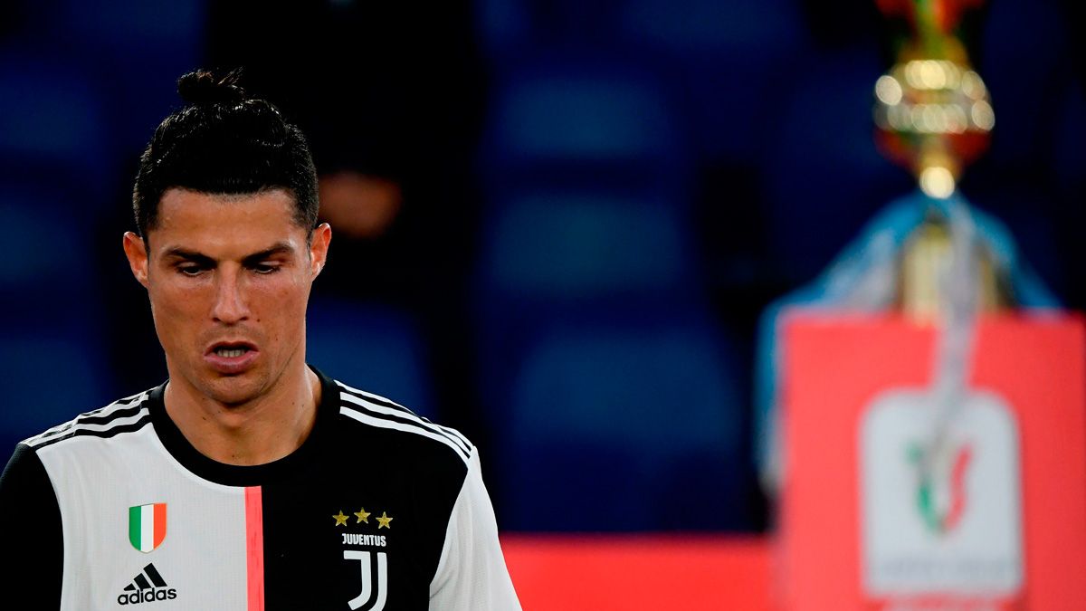 Cristiano Ronaldo after losing the Coppa Italia final against Napoli