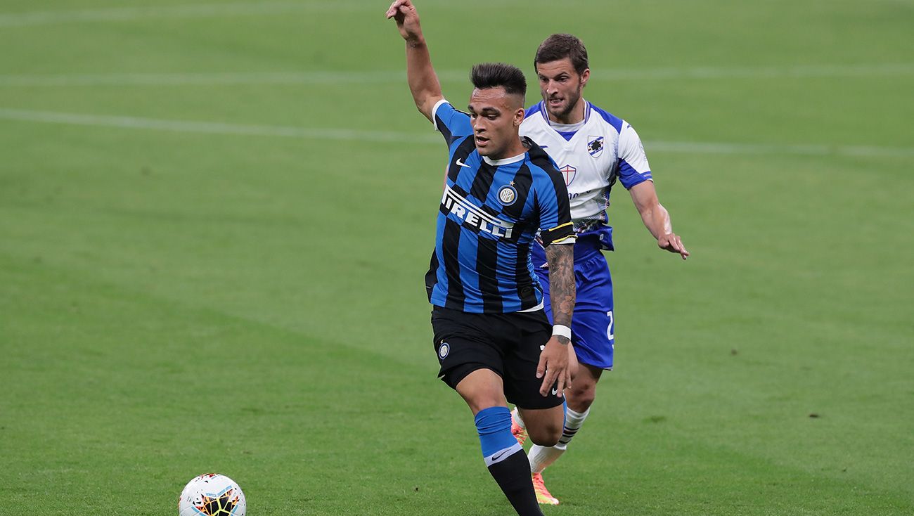 Lautaro Martínez en un partido con el Inter de Milán