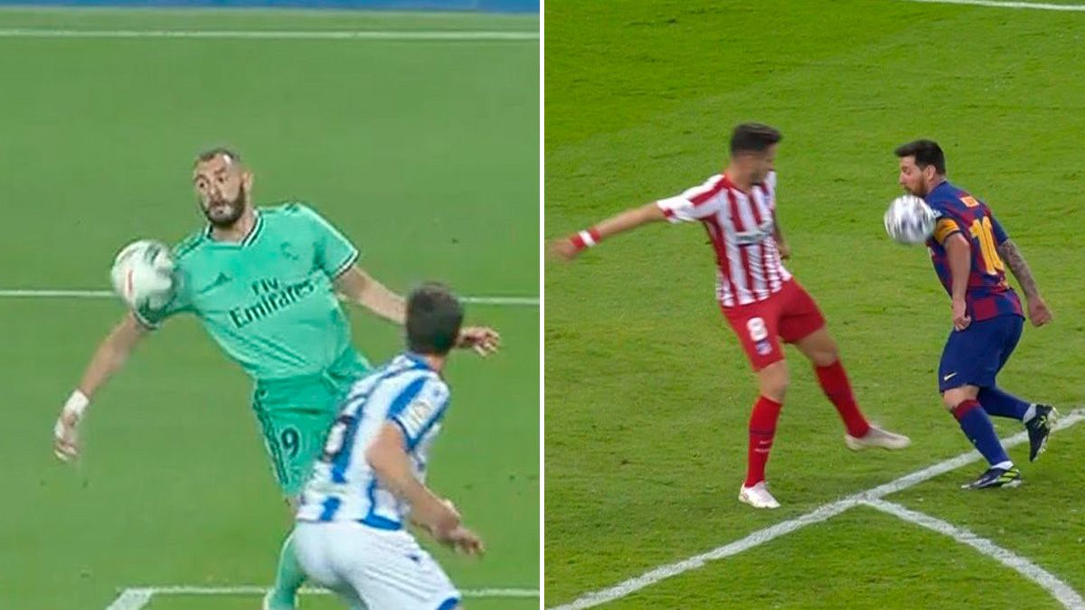 VAR reviewed two similar plays in matches of Real Madrid and Barça