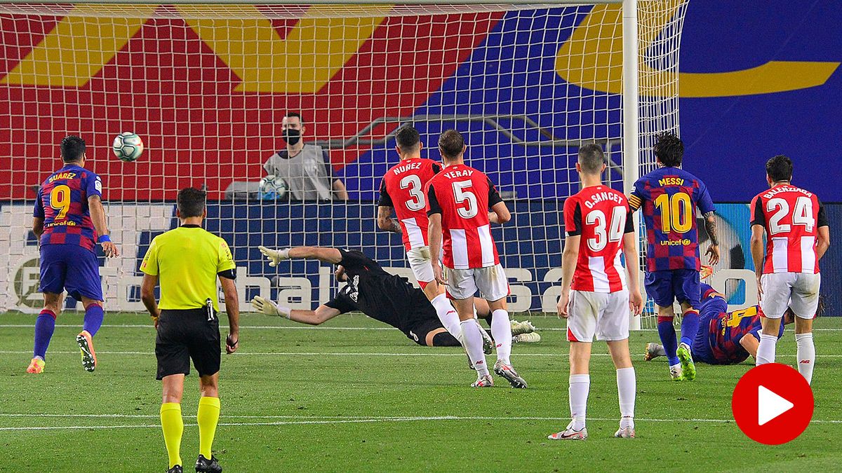 Rakitic, marcando el único gol del partido ante el Athletic