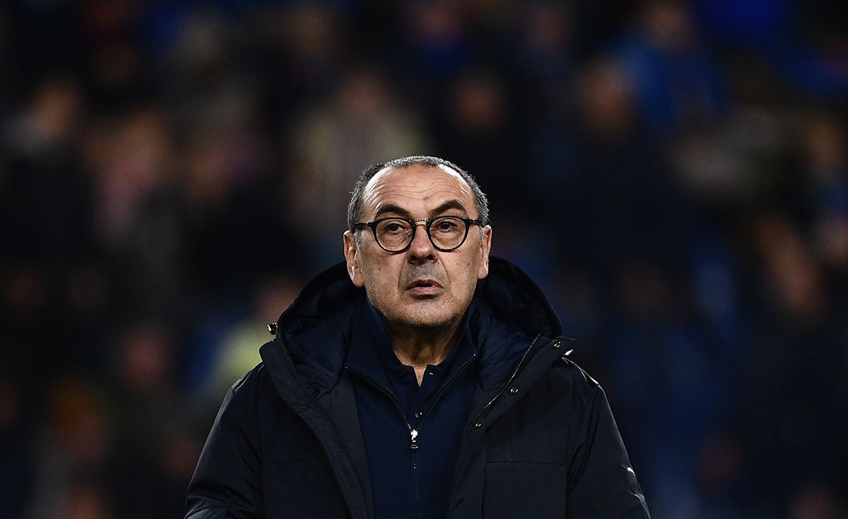 Maurizio Sarri, during a match with the Juventus of Turín