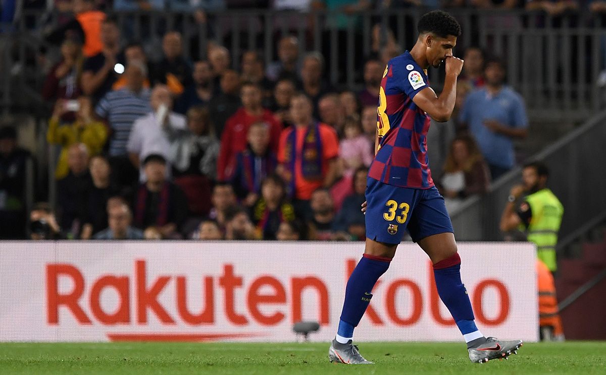 Ronald Araújo, tras un partido del Barça en el Camp Nou