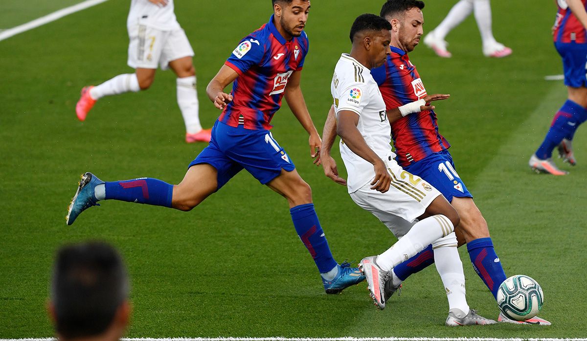 Rodrygo Goes, player of the Madrid, in the party in front of the Eibar