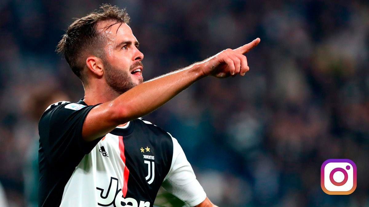 Miralem Pjanic Celebrates a goal with the Juventus in the Series To