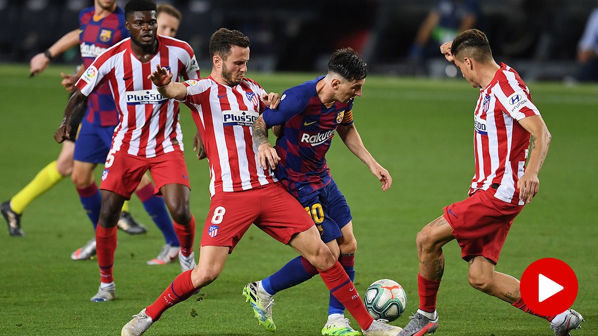 Leo Messi, during the match against the Atlético of Madrid