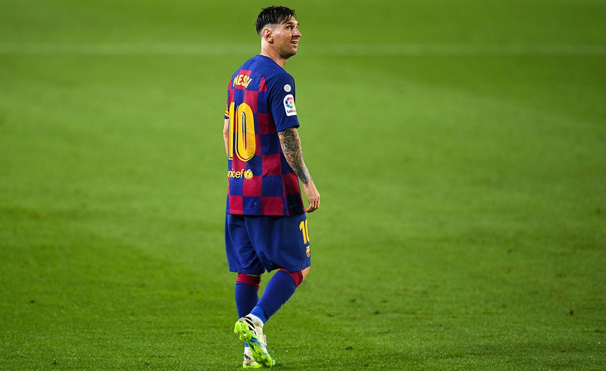 Leo Messi en el partido ante el Atlético de Madrid