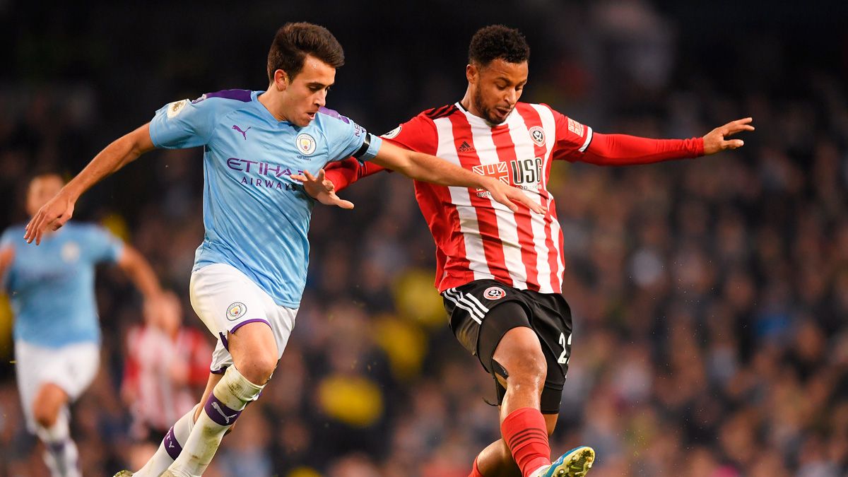Eric Garcia in a match of Manchester City in the Premier League