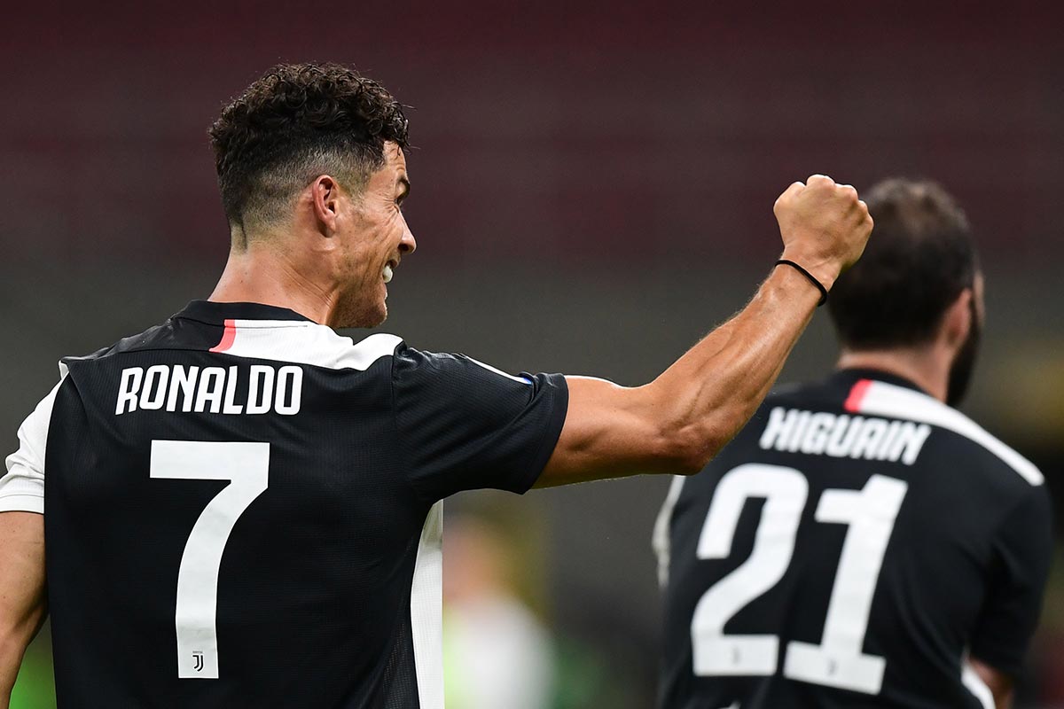 Criatiano Ronaldo, celebrating a goal