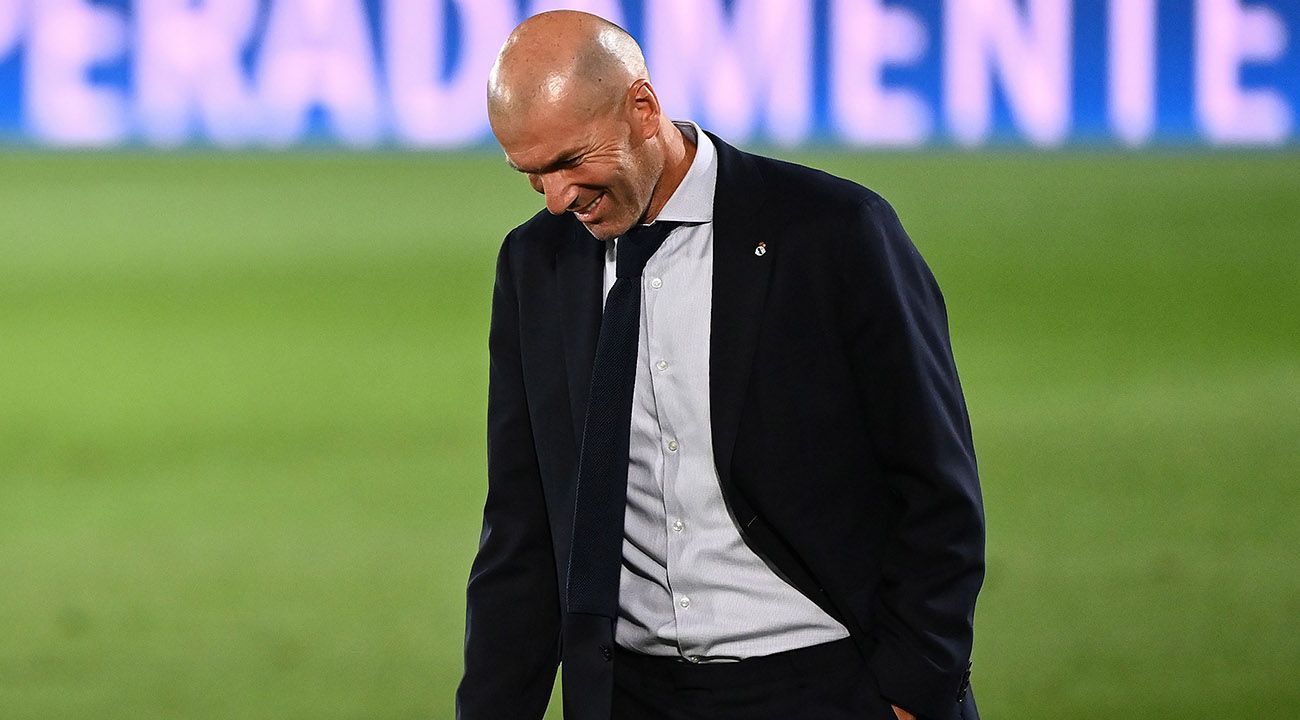 Zinedine Zidane in the meeting in front of the Alavés