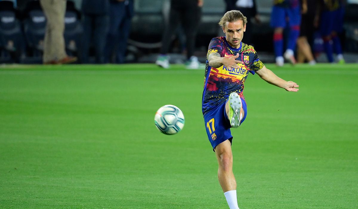Antoine Griezmann, during a warming with the FC Barcelona
